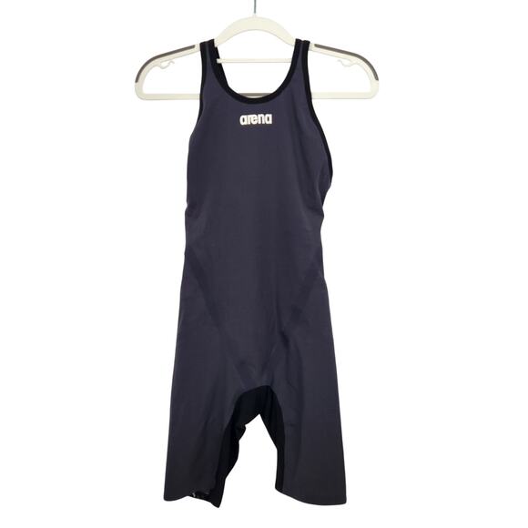 Arena Athletic Black Gray Open Back Racing Training 1 pc Swimsuit Women's 28 - Picture 1 of 10